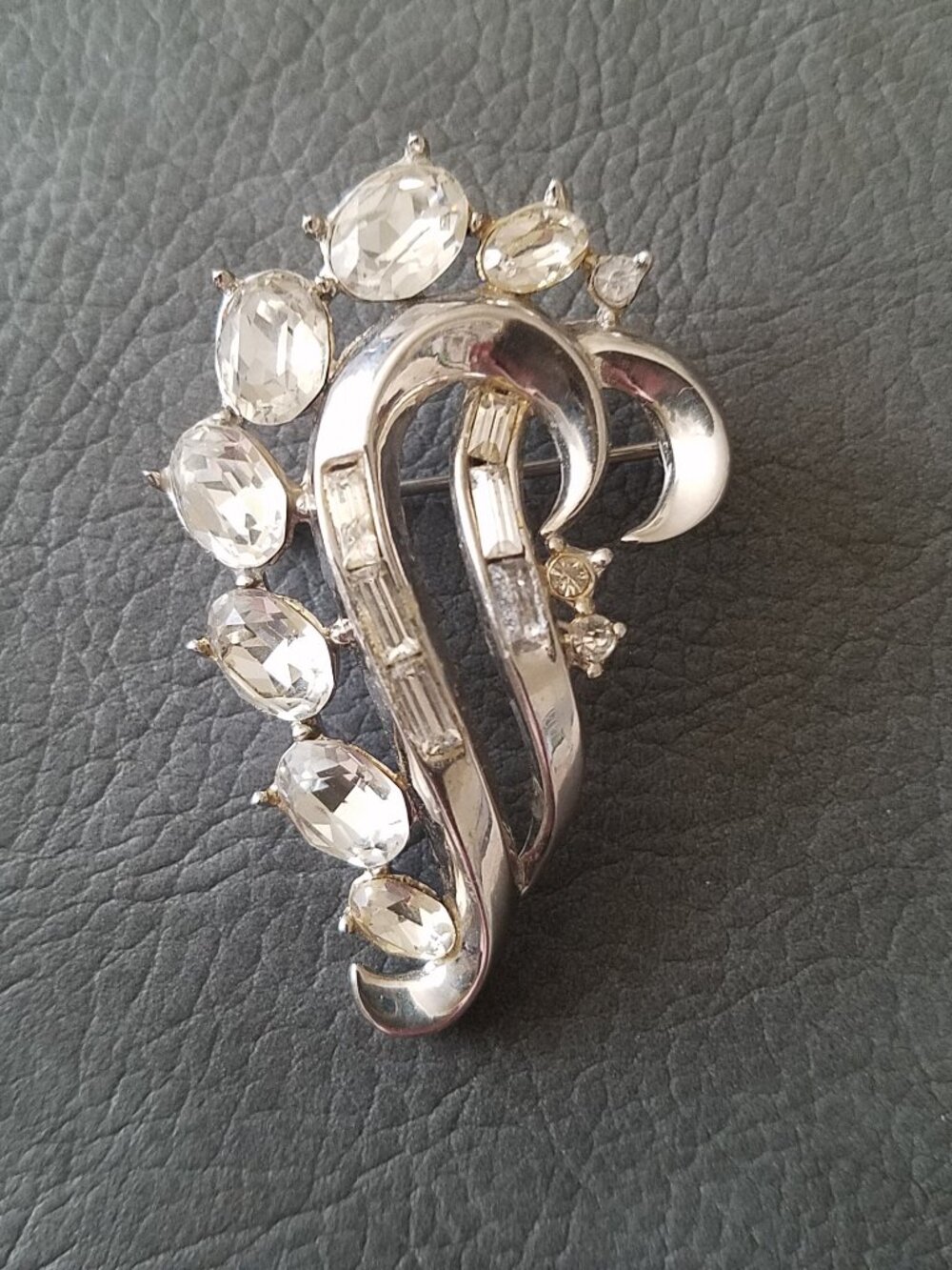 Vintage Trifari Alfred Philippe Clear Rhinestone Brooch